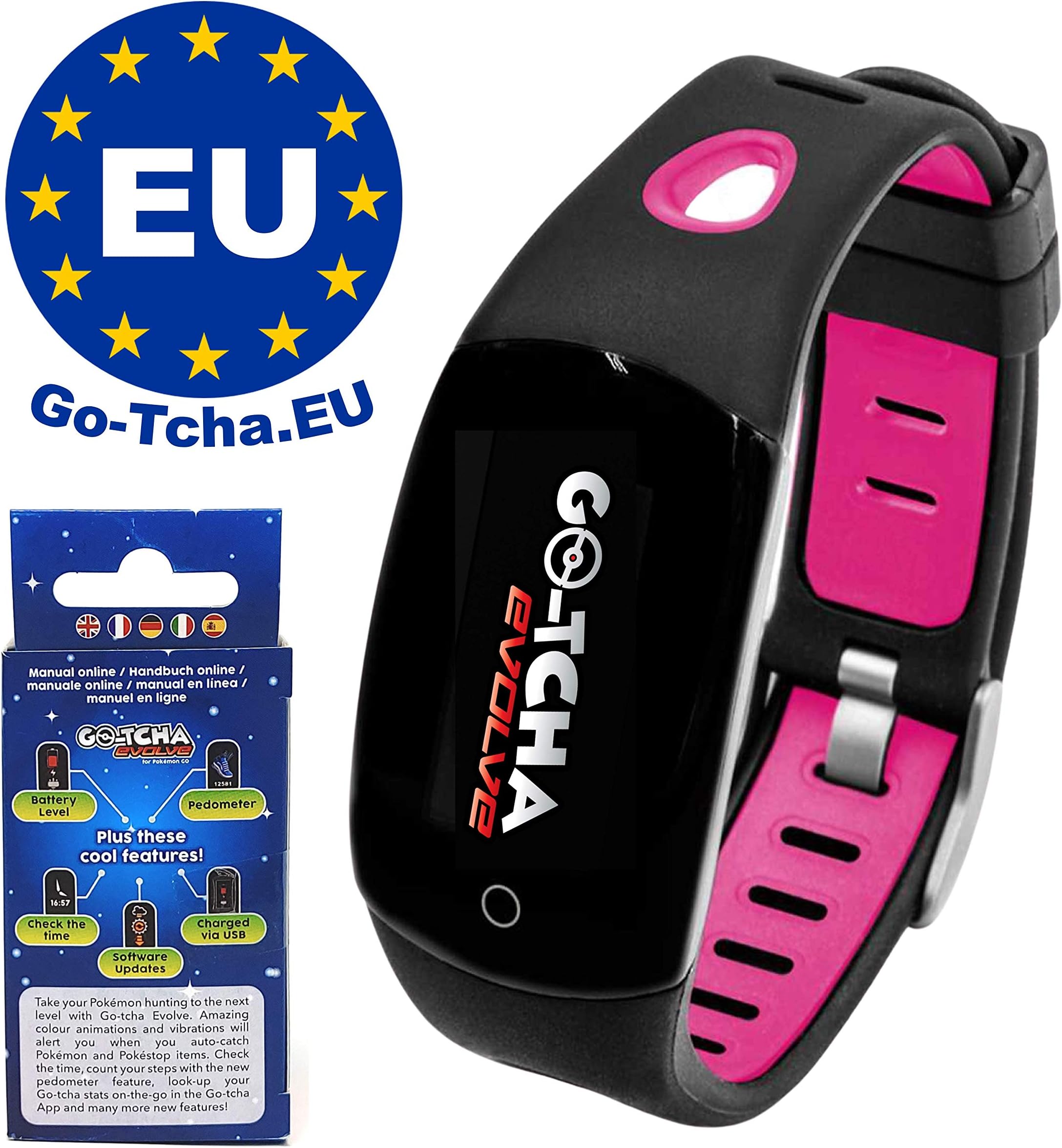 Go-Tcha Evolve 2020 LED Touch Bracelet Jigglypuff – Pink Edition for Pokémon Go (alternative to Go Plus)