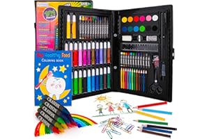 ArtCreativity Art Supplies Kit for Kids (101-PCS) – Crayons, Markers, Pencils, Watercolors & Coloring Book – Beginner Art Set & Creative Gift for Boys & Girls
