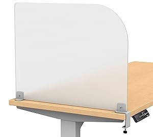 VaRoom Studio Wing Desktop Privacy Panel – Frosted Acrylic Clamp-on Desk Divider –23” W x 18”H Partition