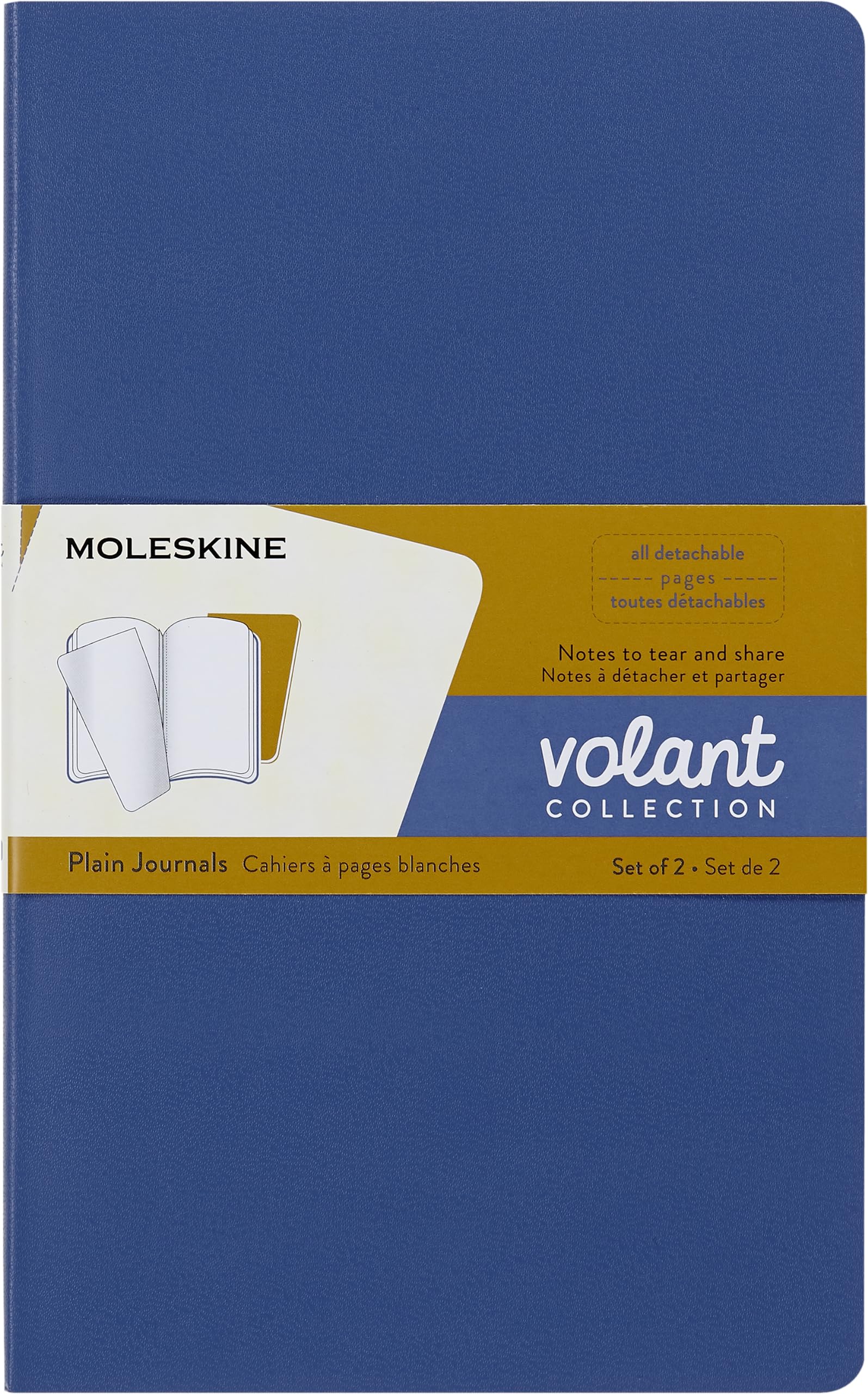 Moleskine Volant Journals Large Plain Forget.Blue Amber.Yellow