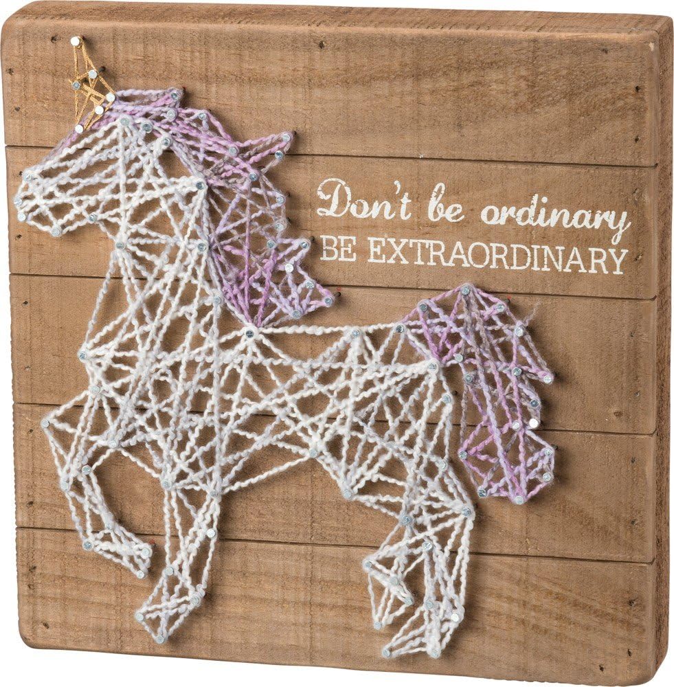 Unicorn String Art Sign Be Extraordinary Primitives by Kathy