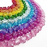 MIIIM 1000 Pcs Glitter Star Pony Beads Shapes for Friendship Bracelet, Large Hole Kandi Beads for Hair Braids, Jewelry Making (Multi-Glitter)