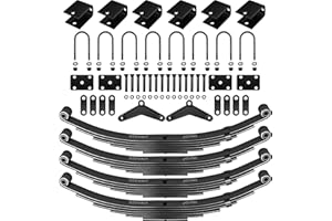 dreamdragon 7,000 lbs Tandem Trailer Suspension Kit – Includes 6 Leaf Spring, U-Bolts, and Hangers for 7K Axles