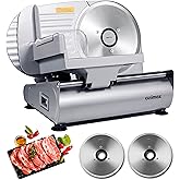 Meat Slicer, CUSIMAX 200W Electric Deli Food Slicer with Two 7.5” Removable Stainless Steel Blade and Pusher, Deli Cheese Fru