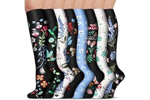 8 Pairs Compression Socks - Compression Socks Women & Men Circulation - Best for Medical, Running, Athletic, Flight, Travel