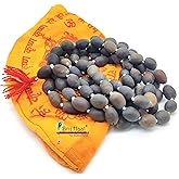 BRIJ HAAT original lotus seed rosary Kamal gatta jap mala 108+1 Beads with Cotton Gaumukhi Japa Bag, Medium, Cotton