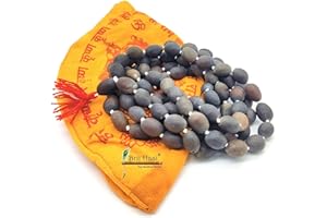 BRIJ HAAT Women Original Lotus Seed Rosary Kamal Gatta Jap Mala 108+1 Beads With Cotton Gaumukhi Japa Bag