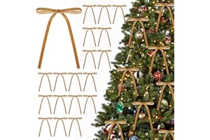 SPWOLFRT Pack of 30 Christmas Velvet Bows - 5x7 Inches, Vintage Style Velvet Ribbon Bows Perfect for Christmas Tree, Gift Wrapping, Wreaths, Garlands, Home Decor, & Wedding Party Celebrations (Khaki)
