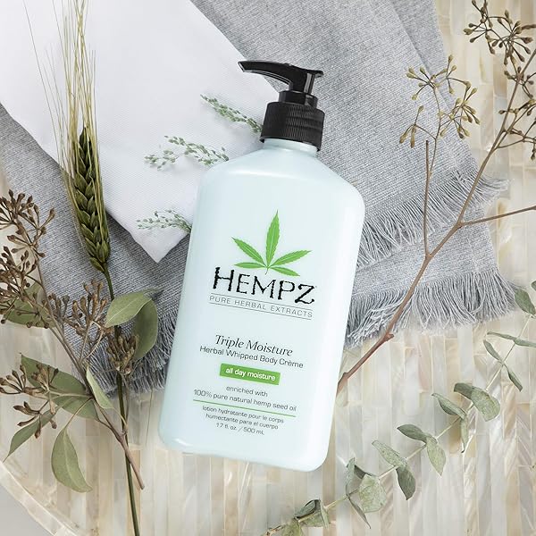 HEMPZ TRIPLE MOISTURE BODY MOISTURIZER, 17 OZ – HYDRATING LOTION RICH WITH MINERALS, VITAMIN C, & HEMPSEED OIL TO NOURISH & REPAIR EXTREMELY DRY OR SENSITIVE SKIN FOR BODY