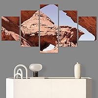 SIGNWIN 5 Panel Canvas Wall Art Modern Art Landscape Modern Multicolor Photography Relax/Calm Rocky for Home Decorations Ready to Hang - 60