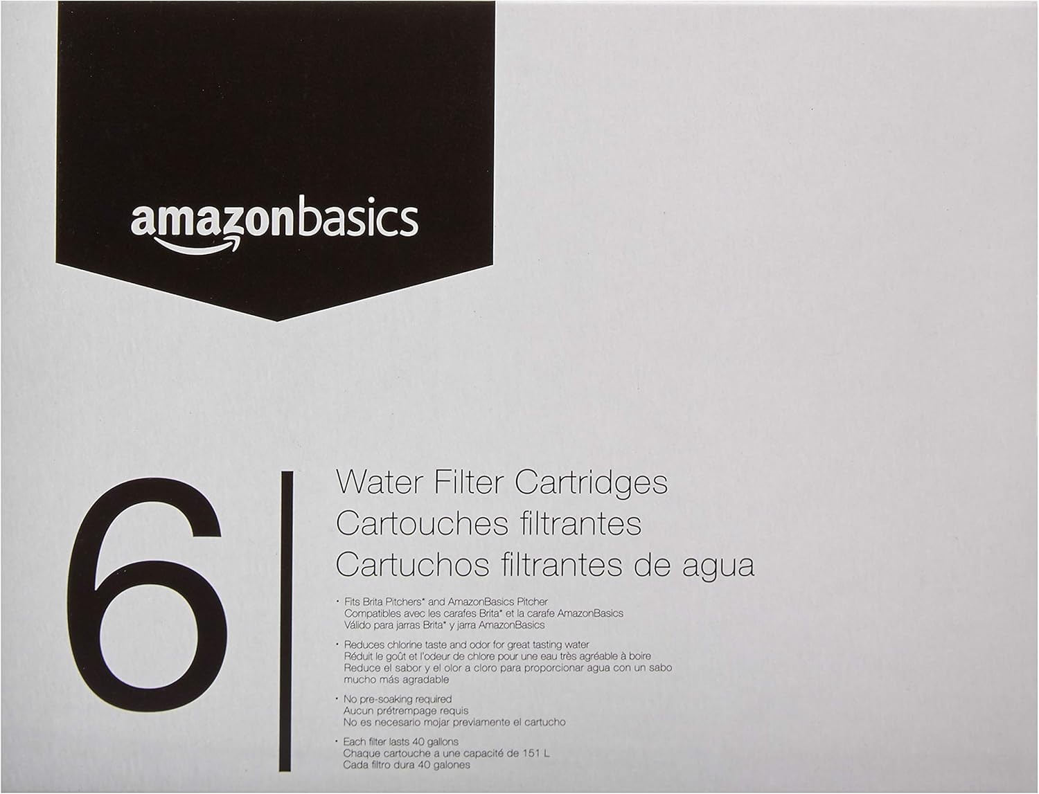 Basics Replacement Water Filters for Water Pitchers - 6-Pack: Kitchen & Dining