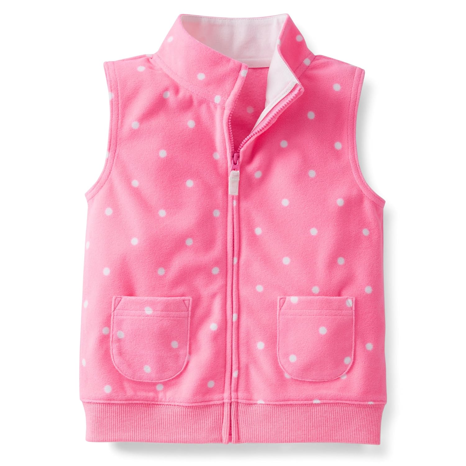 Carter's Baby Girls Microfleece Print Vest (9 Months, Pink Dot) Amazon