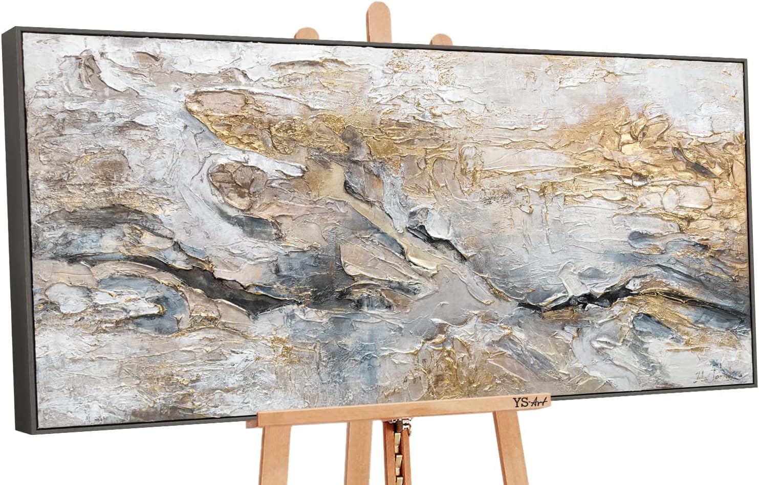 Paintings - YS-Art framing Canvas Art «Glow»| Painting for Living Room | Painting for Wall Decoration | Abstract Canvas Wall Art for Home or Office | Acrylic Painting Handmade