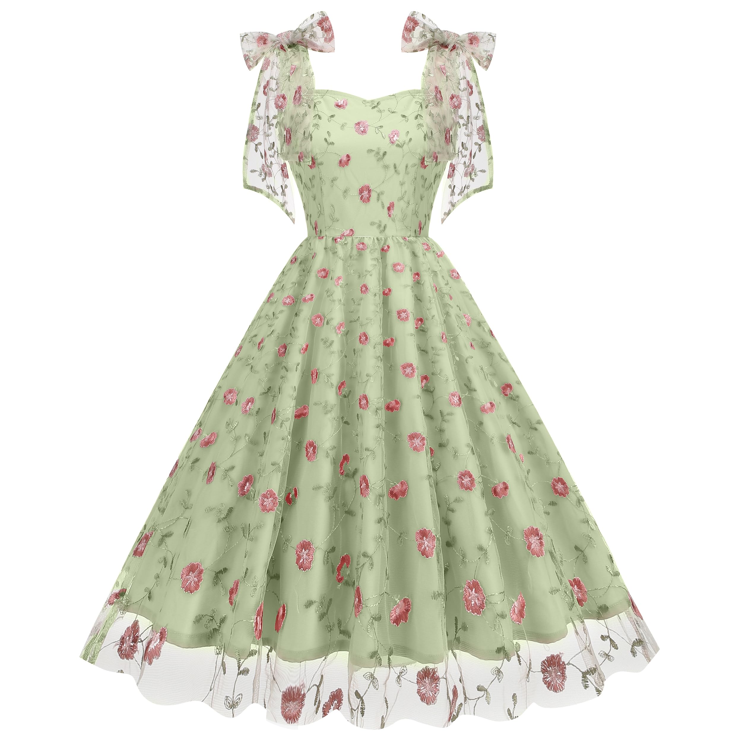 Sleeveless Spaghetti Strap Embroidered Floral Dress for Women Wedding Sleeveless Spaghetti Strap Embroidered Floral Dress for Women Wedding