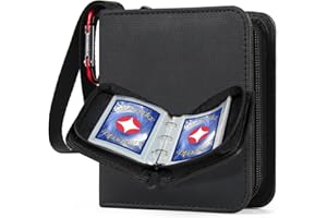 GEAoffice Small 1 Pocket Trading Card Binder, 80 Pockets Mini Card Album Book with 40 Removable Sleeves, 80 Top Loading Pockets Binder for TCG, MTG, Black