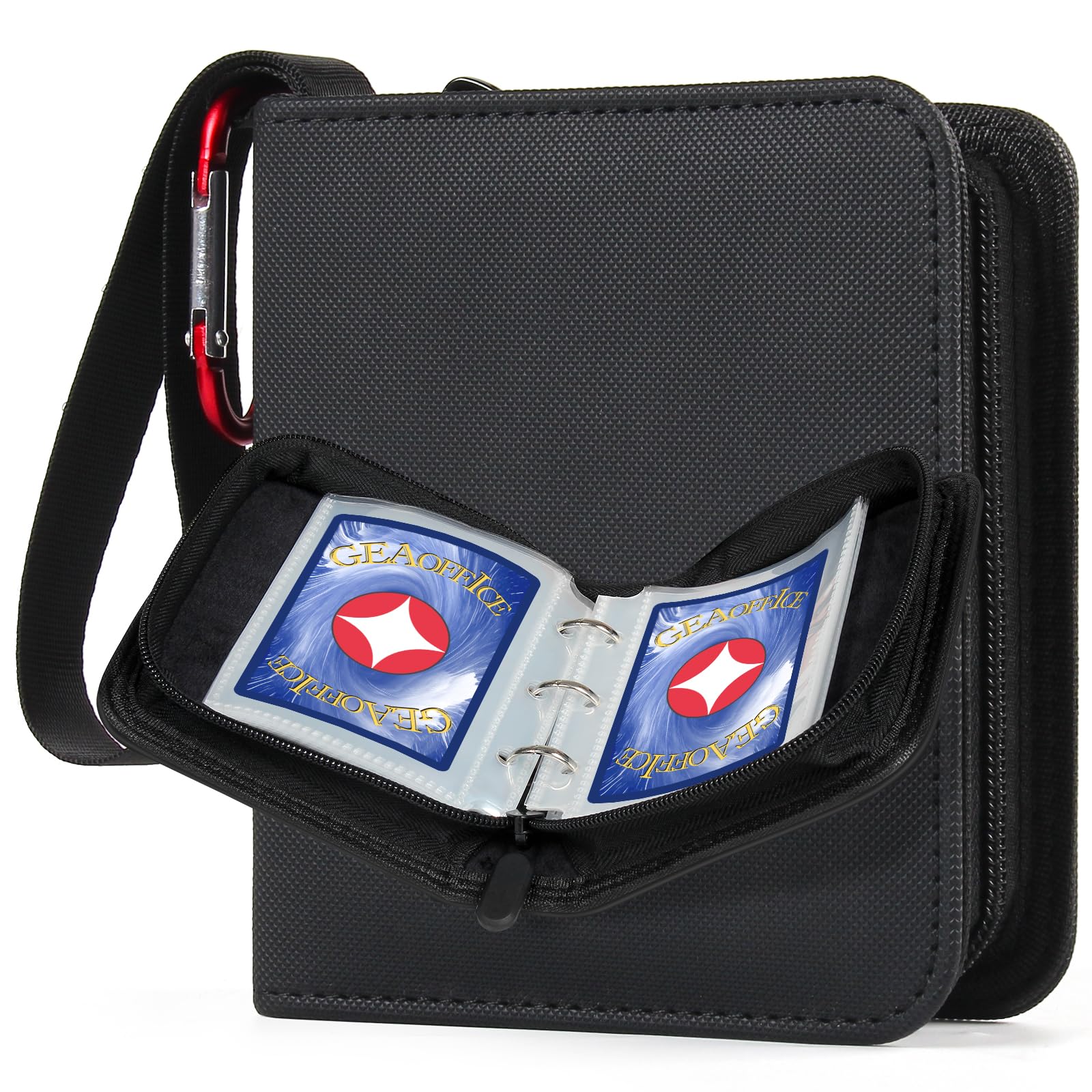 Photo 1 of GEAoffice Small 1 Pocket Trading Card Binder, 80 Pockets Mini Card Album Book with 40 Removable Sleeves, 80 Top Loading Pockets Binder for TCG, MTG, Black