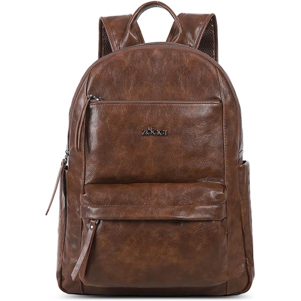 bonahide Genuine Leather Backpack Multifunctional Daypack Work Shopping Travel Leisure Everyday Bag (Mocha)
