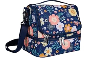 Wildkin Two Compartment Insulated Lunch Bag for Kids – School & Travel Ready - Wildflower Bloom