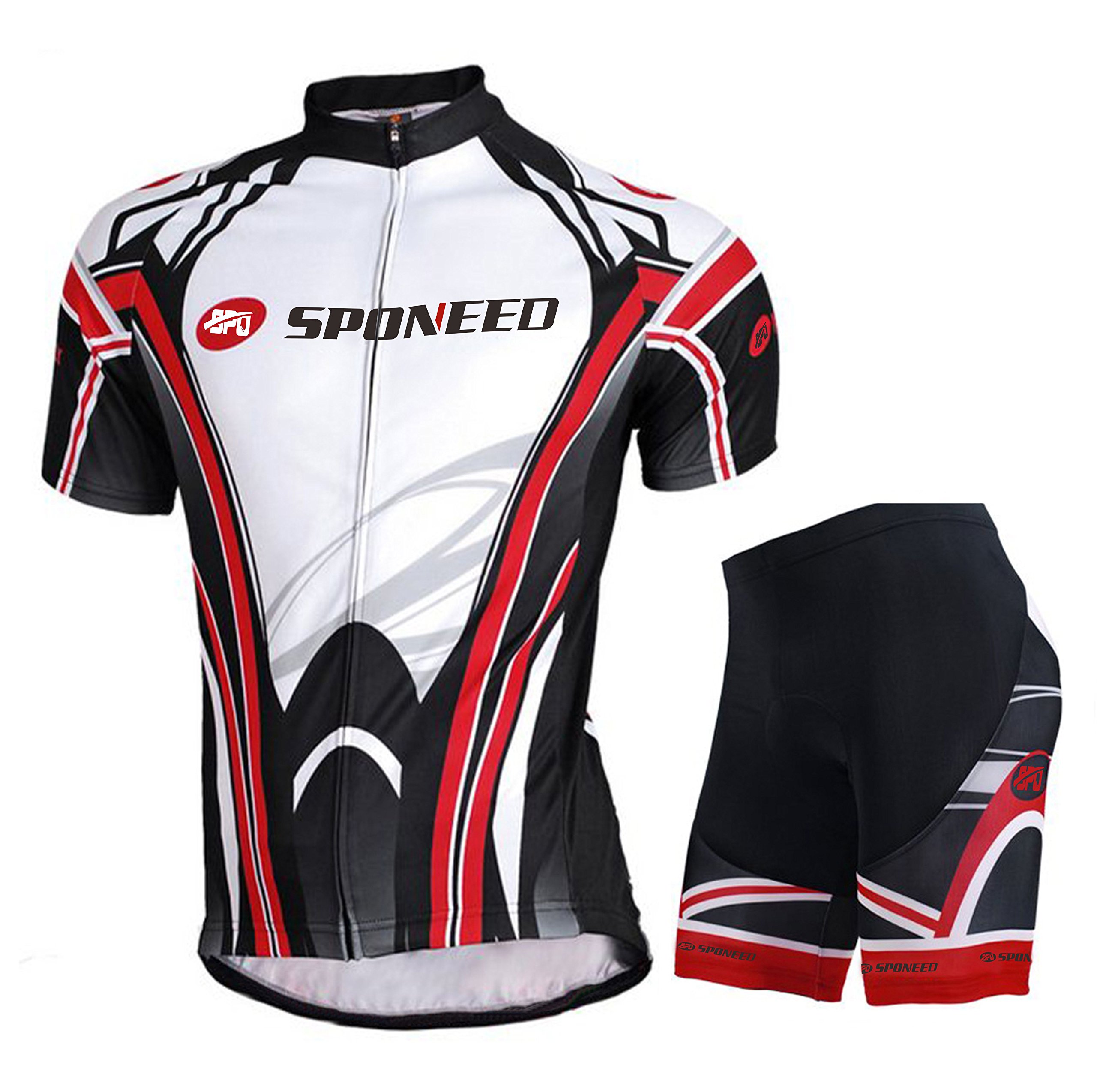 sponeed Cycling Jersey Set, Men's Cycling Clothing Pants Jacket Biking