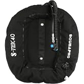 SCUBAPRO S-Tek Donut Wing for Technical Scuba Diving, Includes Inflator Hose and K-Style BPI, 40lbs/18kg, Black