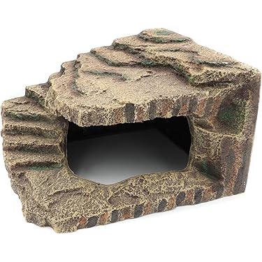 thumbnail image 2 of Magtara Ledge Hideout Rainforest Series - Decorative Resin Basking Rock Cave Hide Decor For Reptiles, Fish, Amphibians, Small Animals, Terrariums, Aquariums, Tanks 2 of 9