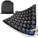 Inflatable Seat Cushion for Long Flights Airplane Travel Cushion- Portable Ergonomic Support Wheelchair Cushions with Coccyx Pain Relief, No Pump Needed