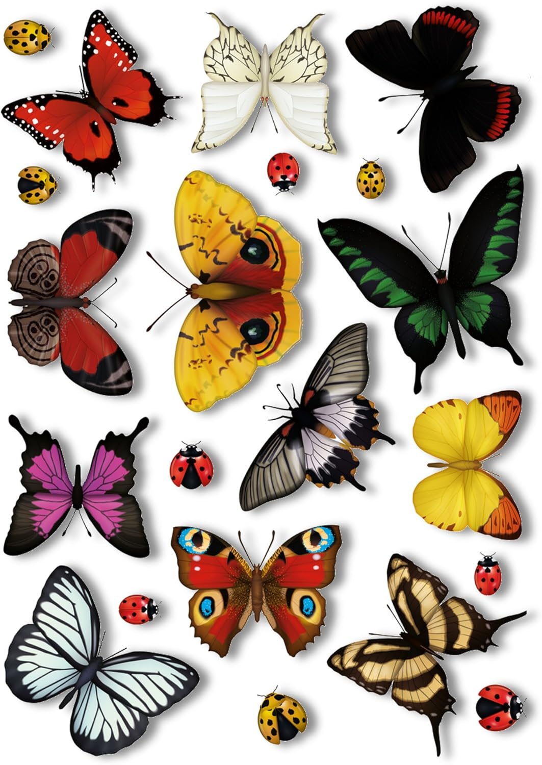 25 Realistic Butterflies & 17 Ladybird Window Clings by Articlings - Non-Adhesive Stickers Quickly Decorate and Brighten Your Windows - Image 4