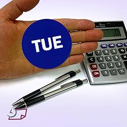 2" Round Day of The Week Blue Color Coding Dot