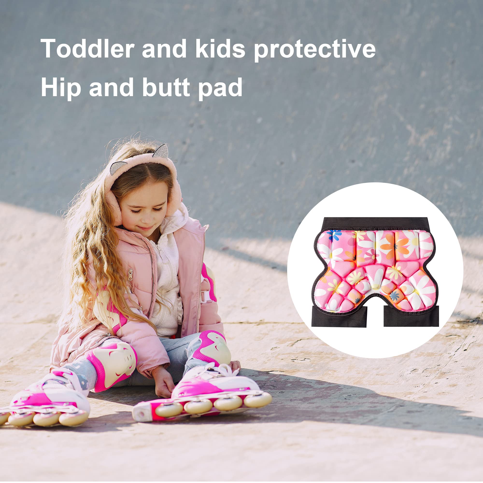 Butt Pads for Skating, 25 mm Thick Bum Protector for Kids (3-7 Years Old) Lightweight, Anti Slip Snowboard Padded Pants, Hip Pads for Ice Skating Ski Skiing Skateboarding Cycling
