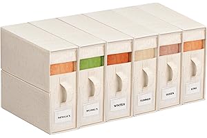 ZENSTORAGE 6Pack Linen Sheet Organizers and Storage - King/Queen Size Sheet Storage Organizer with Window, Foldable & Dustproof Sheet Organizer for Linen Closet for Summer Blankets & Sheet Sets,Off-white