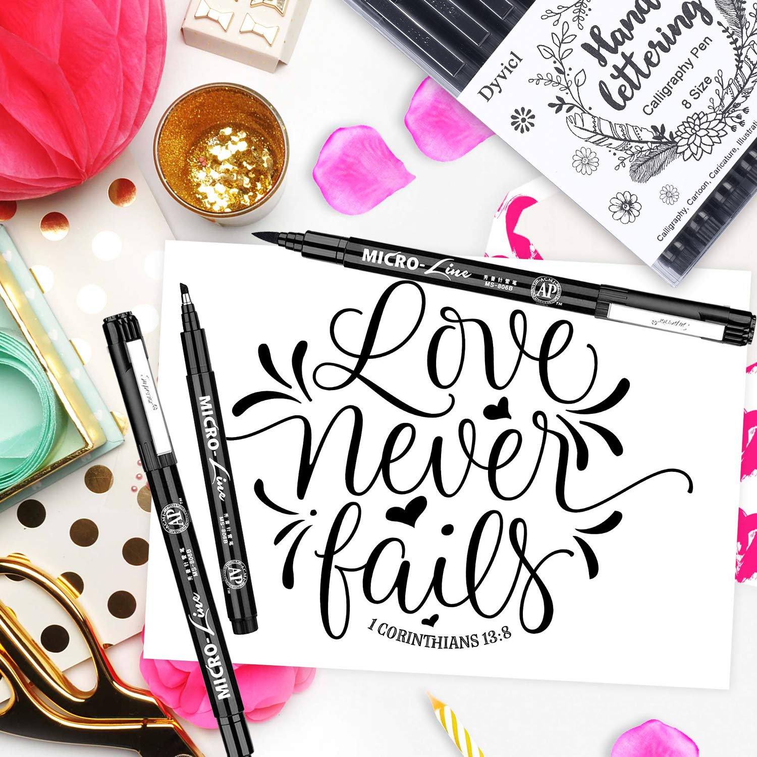 calligraphy with brush pens for beginners