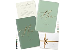 ARTESORI Premium Wedding Vow Book for Her & Him, Soft Touch, Gold Foil, 28 Lined Pages, Vow Books His and Hers, Wedding Essentials, Wedding Registry Ideas, His and Hers Gifts [Mint & Sage]