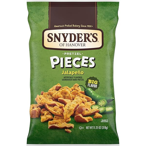 SNYDER’S OF HANOVER JALAPEÑO FLAVORED PRETZEL PIECES, 11.25 OZ