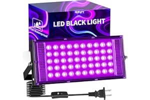 ISUERFY 50W LED Black Light IP66 Waterproof, Outdoor Blacklight Flood Light with Switch+6FT Cord, Blacklight Spotlight for Neon Glow in The Dark Party Body Paint Fluorescent Poster Classroom Bedroom Halloween