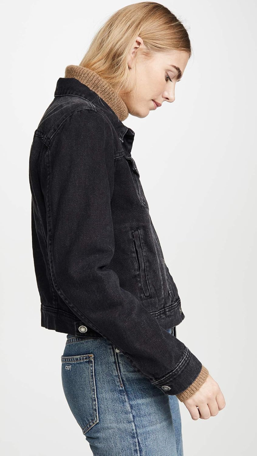 rumors washed black denim jacket