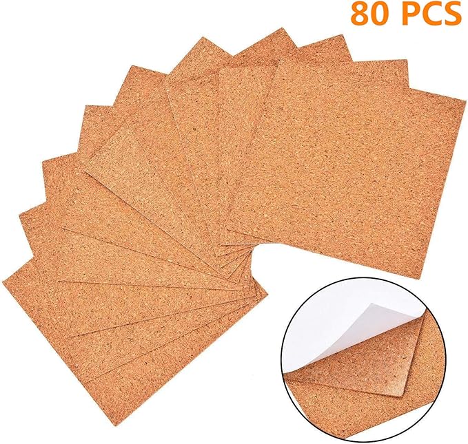 Mini Wall Cork Tiles with Strong Self Adhesive Backing by Blisstime