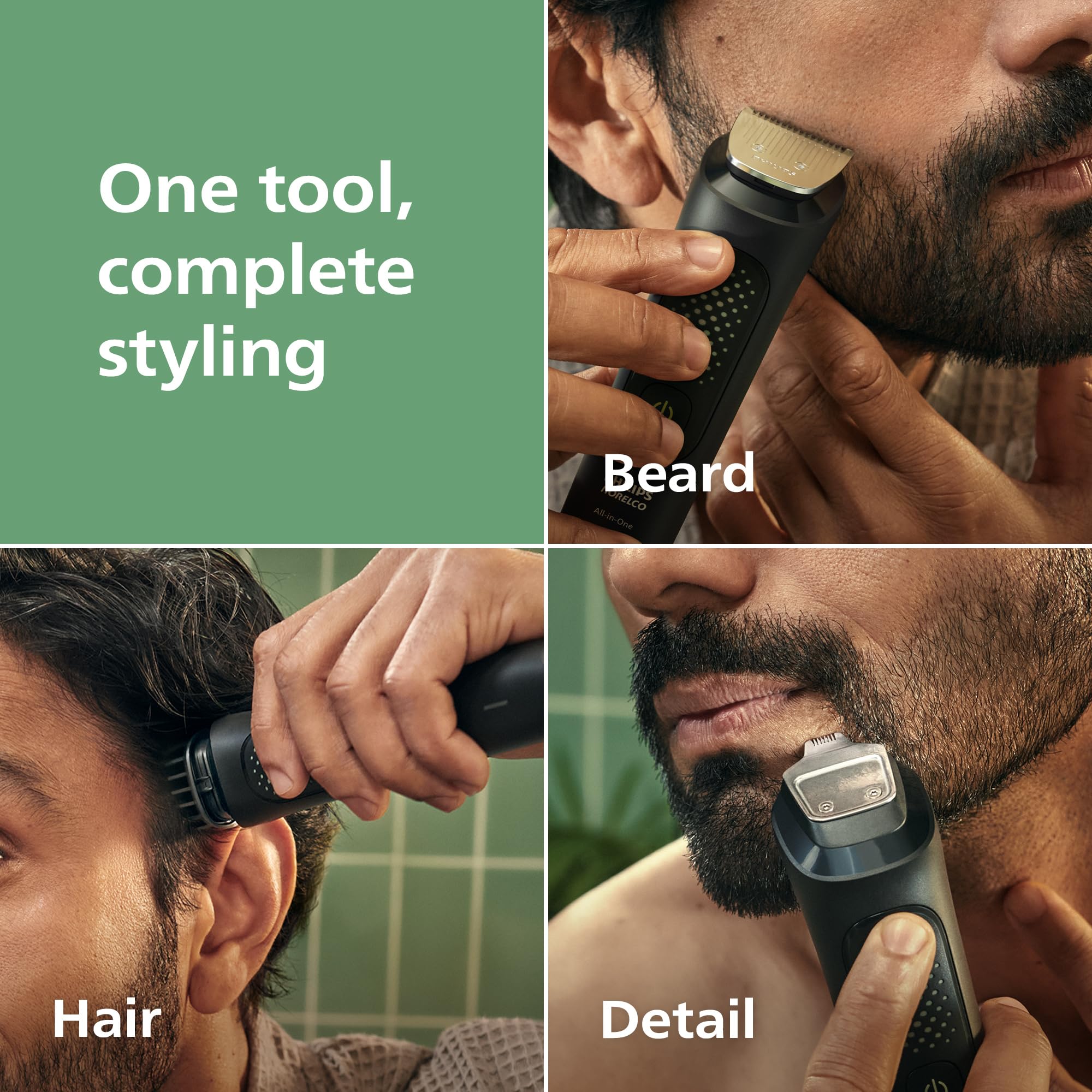 Philips Norelco All-in-One 3000 Series 13 in 1 Trimmer for Men, Beard Trimmer & Head Hair Clipper, Full Metal Self-Sharpening Blades & 8 Length Settings, MG3939/50