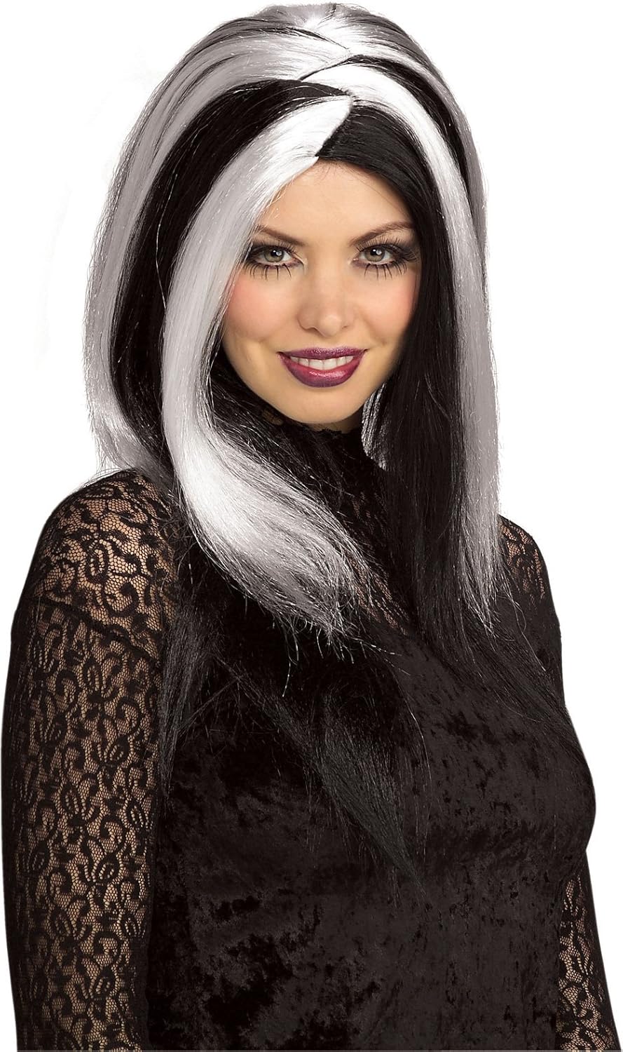 Amazon Com Sinister Stripes White Black Adult Wig White Black