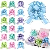 WILLBOND 20 Pieces 6 Inch Pull Bows Gift Wrapping Ribbon Pull Bows for Valentine Wedding Baskets Christmas Multicolor Wrap Accessory for Gift Present Holiday Decor(Bright Colors)