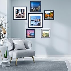 POUYCIW 9x9 Inch Wood Picture Frame for Wall