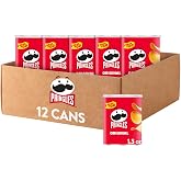 Pringles Potato Crisps Chips, Lunch Snacks, Office and Kids Snacks, Grab N' Go, Original (12 Cans)