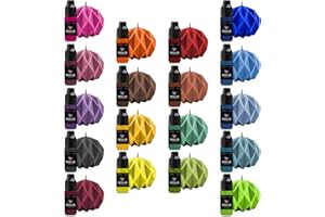 Rolio Pigments Resin Liquid Pigment Colors - Vibrant Colors for Epoxy Resin, Resin, 3D Printer, Jewelry Making, DIY Arts & Crafts and More - 18 Colors