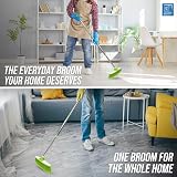TDBS Soft Broom Indoor Sweeping Brush with Stainless Steel Handle Green view 2
