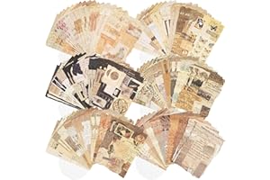 Knaid 120 Sheets Vintage Ephemera Paper Pack for Junk Journal Scrapbooking Aesthetic Room Decor Wall Art Collage