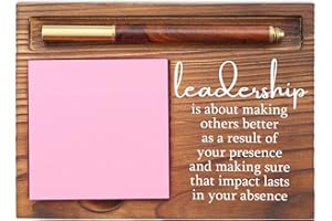 EFFJNSG Leadership Quote Gifts for Leader Boss Mentor Sticky Note Holder, Leadership Gift for Mentor Thank You Gifts for Boss Teacher Appreciation Gift Self-Stick Note Pad Holders EDP11