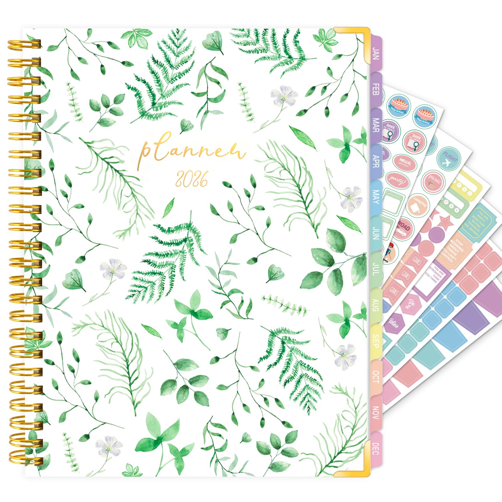 Photo 1 of GuassLee 2026 Planner - Hardcover Daily Planner from January 2026-December 2026 - A5 Weekly & Monthly Calendar Agenda Organizer Book with Stickers, Back Pocket, Coated Tabs - 6.1"x 8.4"
