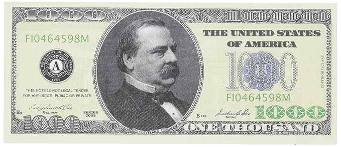 Buy Set Of 10 Bills One Thousand Dollar Bill Novelty Money Online At Low Prices In India Amazon In