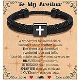 Tondiamo Cross Bracelet for Men Valentines Religious Christian Inspiration Gift for Easter Baptism Communion Birthday Favors