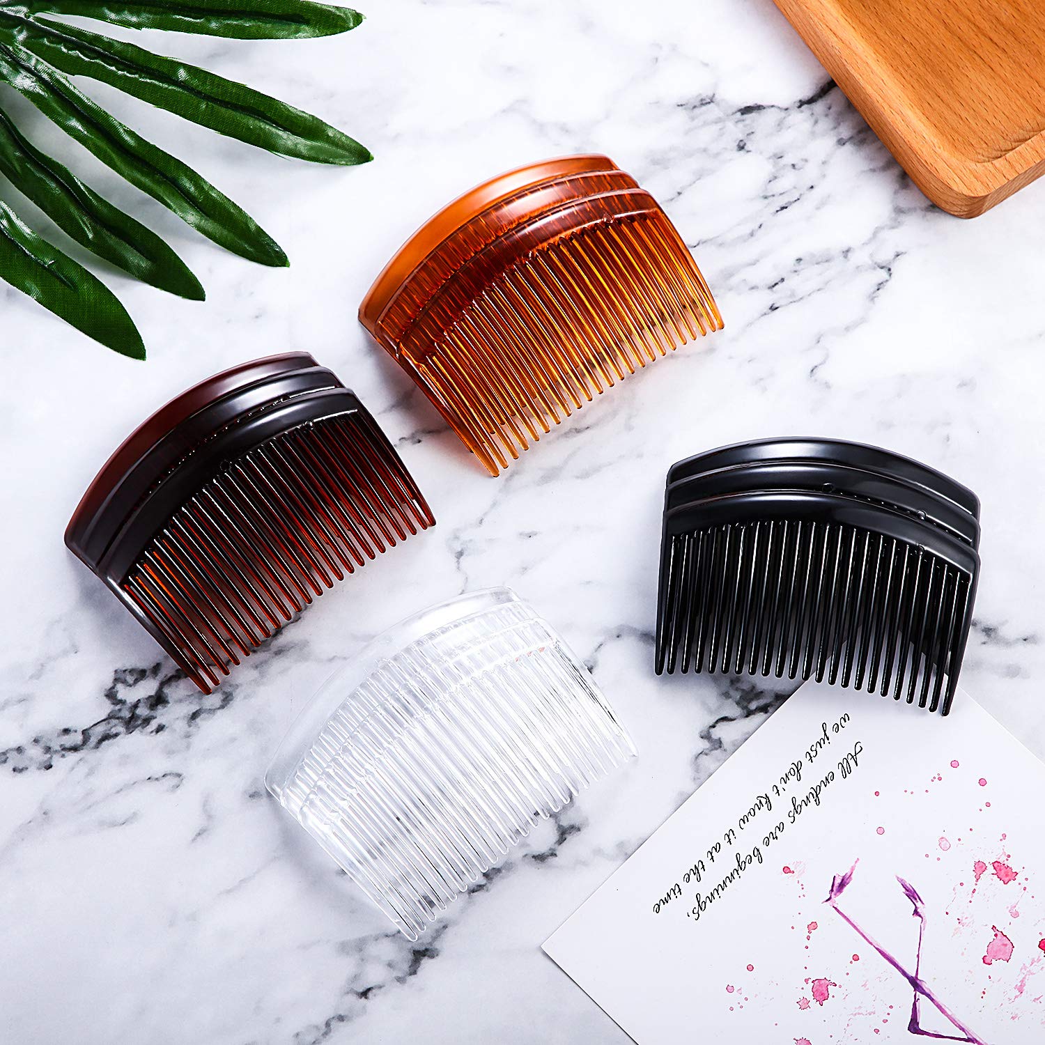 24 Pieces Hair Comb Plastic Hair Side Combs Straight Teeth Hair Clip Comb Bridal Wedding Veil Comb for Fine Hair : Beauty
