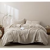 Talasily 100% French Pure Linen Sheets Set Twin Size,Oeko-TEX Certified Bedding, All-Season Breathable for Hot Sleepers,16 Inch Deep Pocket Machine Washable 3-Piece (Natural Linen)